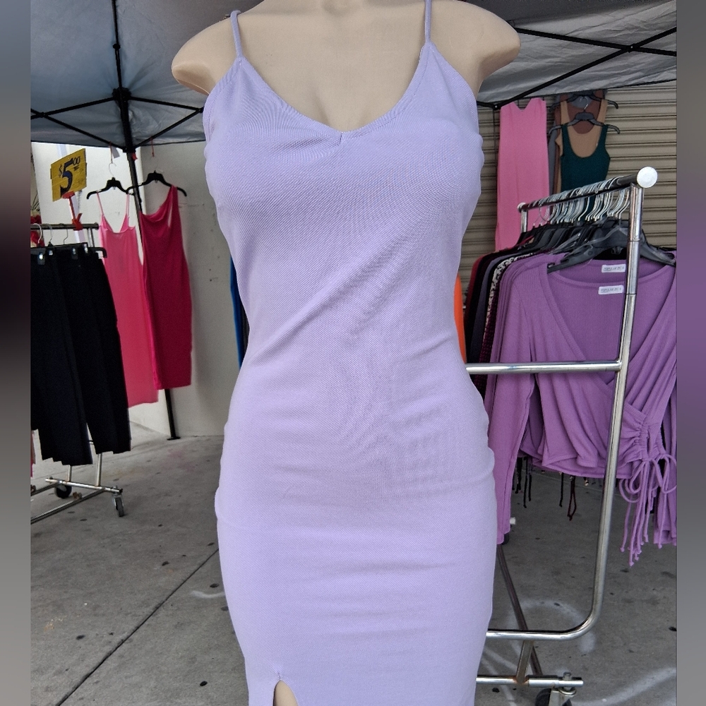 Lavender Sleeveless Bodycon Dress